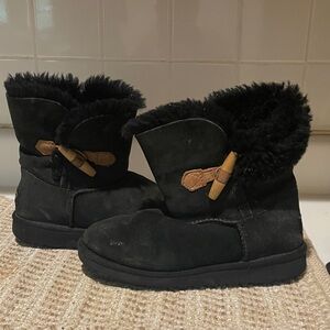 UGG Black Winter Boots with Tan Accents